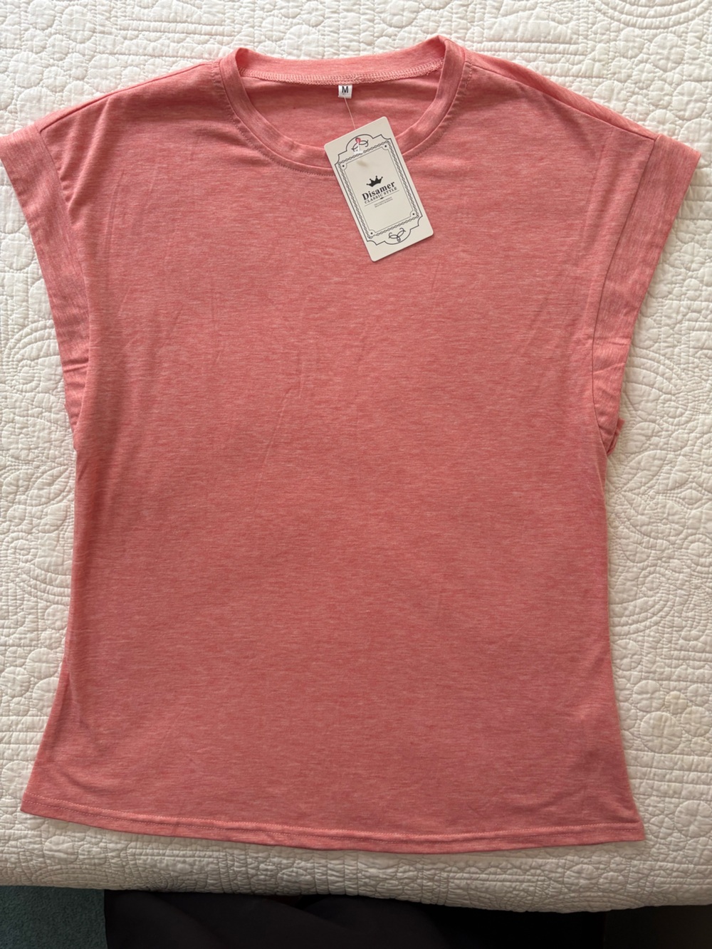 Relaxed Coral Short Sleeve Tee - Unbranded